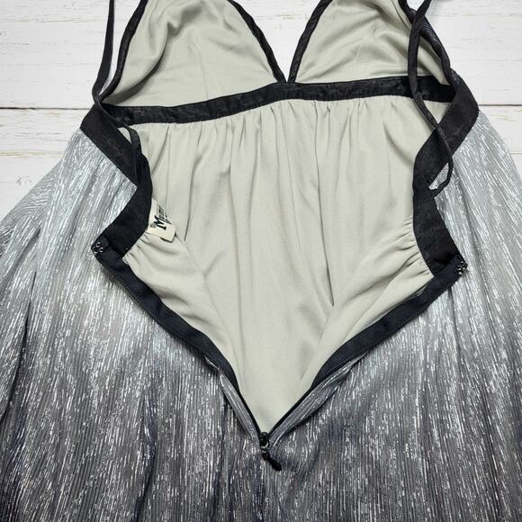 Show Me Your Mumu Eva Mini Dress Black Gray Blue Metallic Icicle Holiday Medium - Picture 7 of 10